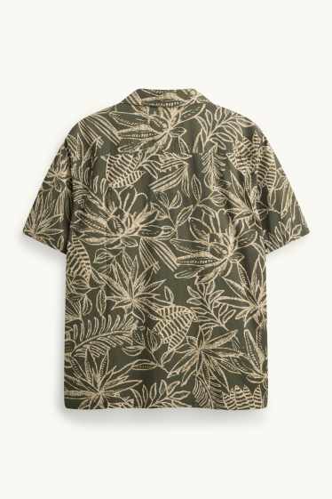 Herren - Hemd - Regular Fit - Reverskragen - gemustert - grün