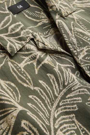 Herren - Hemd - Regular Fit - Reverskragen - gemustert - grün