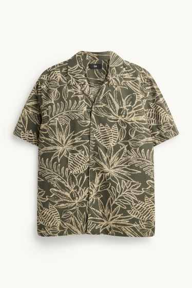 Herren - Hemd - Regular Fit - Reverskragen - gemustert - grün