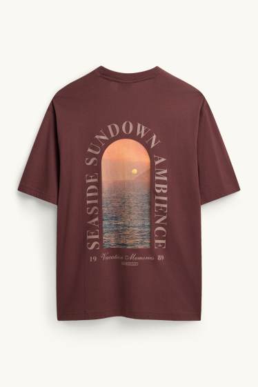 Unisex - T-Shirt - Relaxed Fit - dunkelbraun