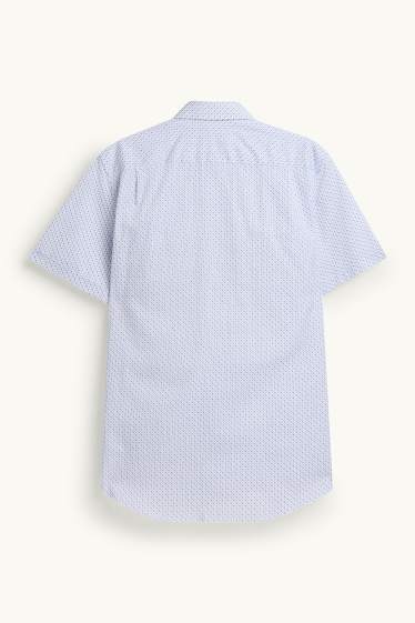 Pánské - Košile - regular fit - kent - se vzorem - světle modrá