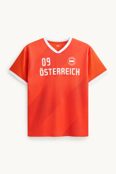 Kinder Jungen - Österreich - Kurzarmshirt - rot