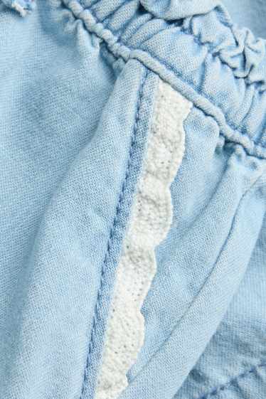 Bebeluși - fete - Pantaloni scurți bebeluși - aspect de jeans - albastru deschis