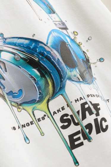 Kinder Jungen - Kopfhörer - Kurzarmshirt - weiss