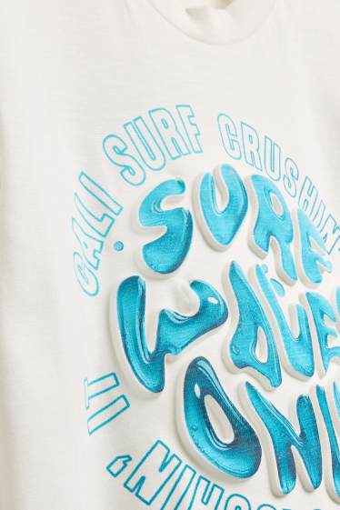 Kinder Jungen - Surfen - Kurzarmshirt - weiss
