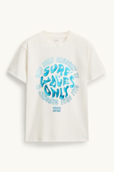 Kinder Jungen - Surfen - Kurzarmshirt - weiss