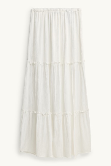 Femmes - Jupe - finition texturée - blanc