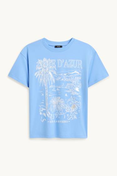 Donna - T-shirt - relaxed fit - azzurro