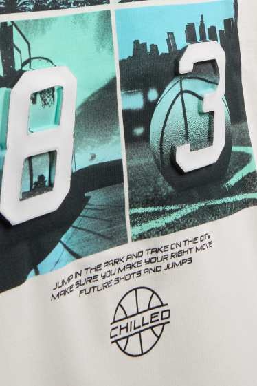 Kinderen: jongens - Los Angeles en basketbal - top - wit