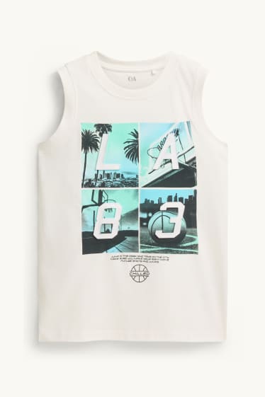 Kinderen: jongens - Los Angeles en basketbal - top - wit