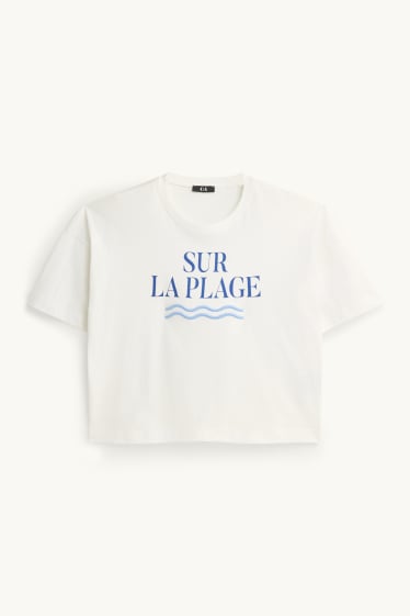 Femmes - T-shirt - Oversize - blanc