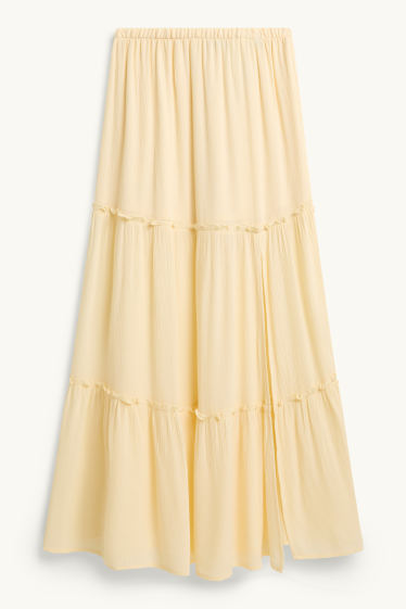 Femmes - Jupe - finition texturée - jaune