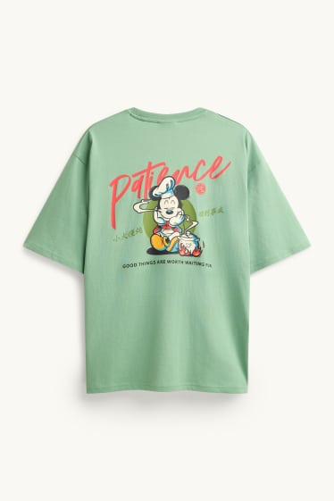 Uomo - T-shirt - oversize - Topolino - verde chiaro