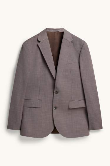 Uomo - Giacca coordinabile - regular fit - tessuto elasticizzato - marrone