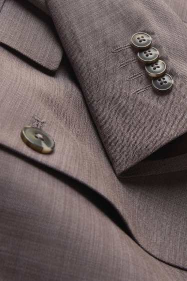 Uomo - Giacca coordinabile - regular fit - tessuto elasticizzato - marrone