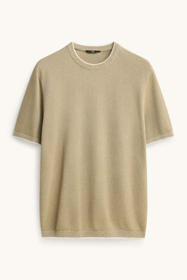 Herren - Strick-T-Shirt - Regular Fit - khaki