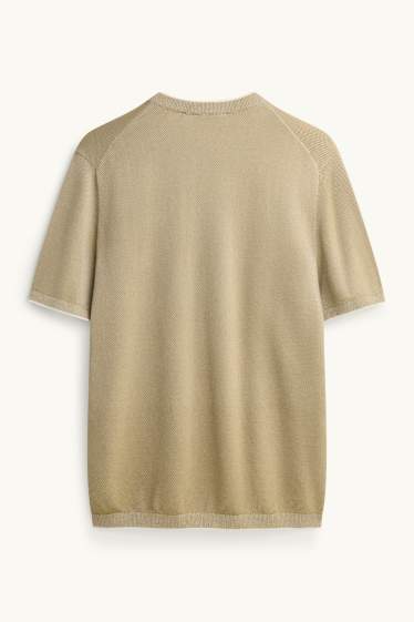 Herren - Strick-T-Shirt - Regular Fit - khaki