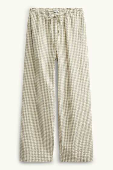 Femmes - Bas de pyjama - à carreaux - vert