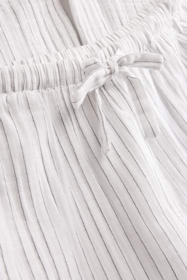 Dámské - Pyžamové kalhoty - pruhované - bílá