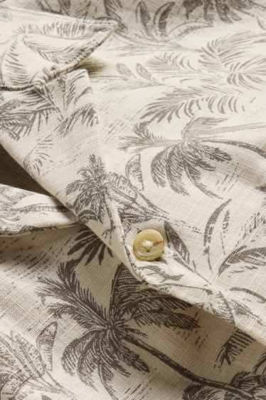 Herren - Hemd - Regular Fit - Reverskragen - gemustert - beige