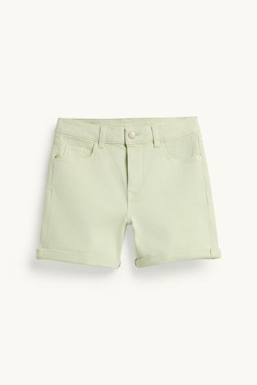 Dona - Texans curts - mid waist - verd clar