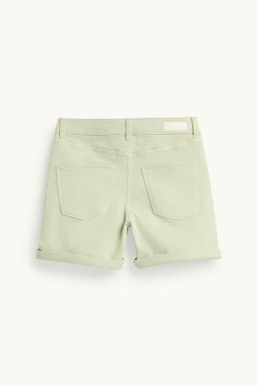 Dona - Texans curts - mid waist - verd clar