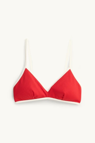 Women - Bikini top - padded - LYCRA® XTRA LIFE™ - textured - red