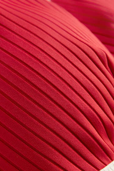 Women - Bikini top - padded - LYCRA® XTRA LIFE™ - textured - red
