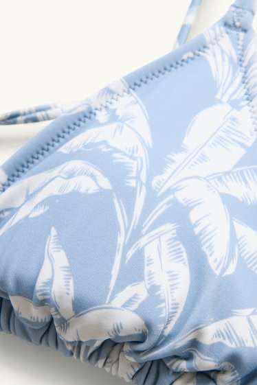 Femmes - Mini Me - haut de bikini pour dames avec armatures - ampliforme - à motif - blanc / bleu clair