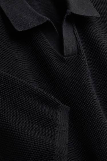Home - Polo de punt - relaxed fit - negre