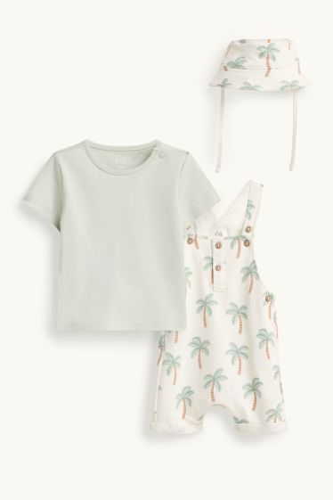 Baby Jungen - Palme - Baby-Outfit - 3 teilig - weiss