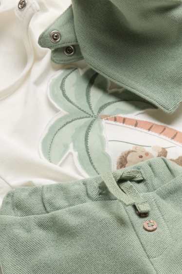 Baby Boys - Monkey and palm - baby outfit - 3 piece - white / green