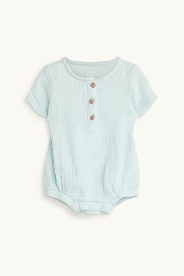 Unisexe - Body bébé en mousseline - turquoise