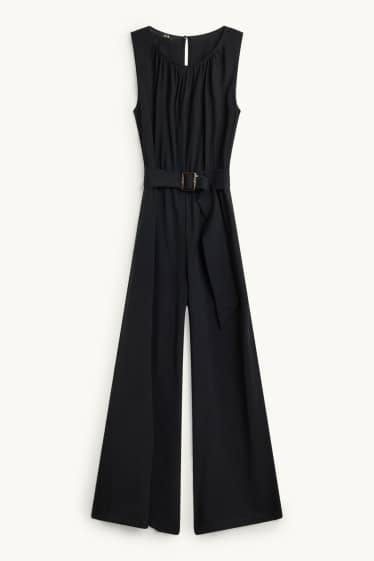 Femei - Salopetă cu curea - negru