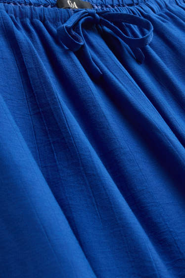 Femei - Pantaloni de stofă - talie înaltă - palazzo - albastru