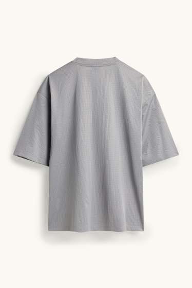Pánské - Tričko - oversized - šedá