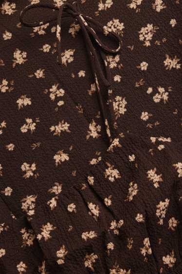 Femei - Rochie - cu flori - maro