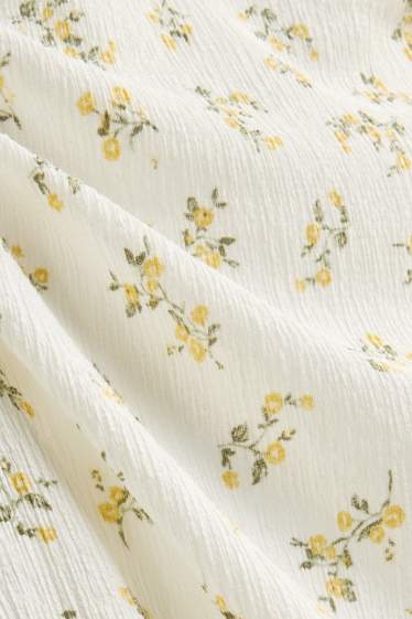 Donna - Vestito bodycon - a fiori - crema