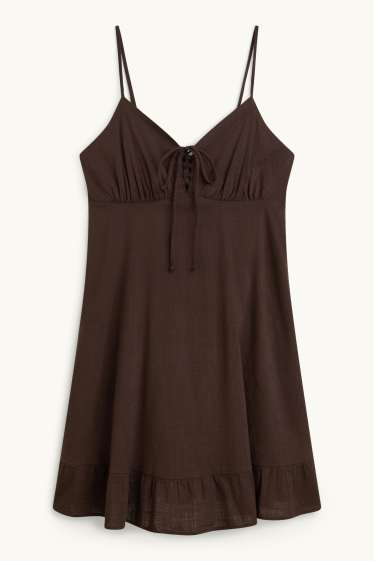 Damen - Empirekleid - braun