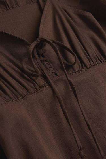 Damen - Empirekleid - braun