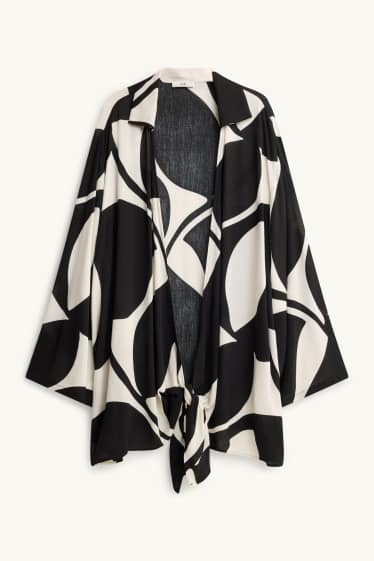 Women - Kimono - patterned - white / black