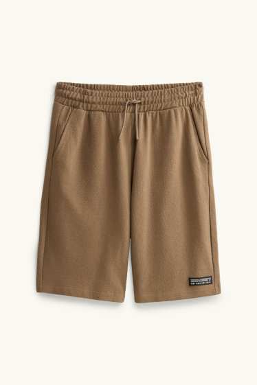 Children Boys - Bermuda shorts - textured - brown