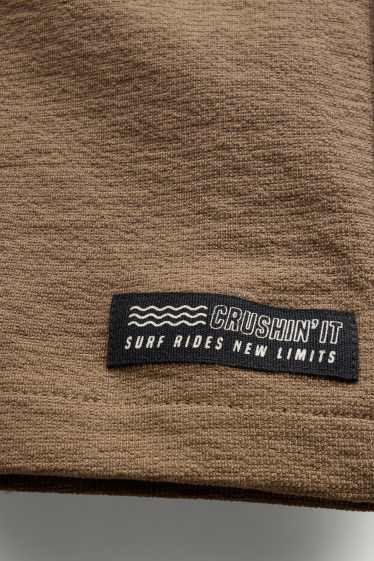 Children Boys - Bermuda shorts - textured - brown