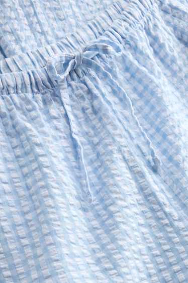 Femmes - Bas de pyjama - à carreaux - bleu clair