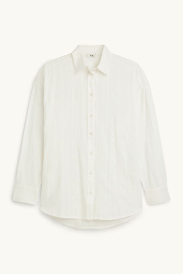 Femmes - Chemisier - finition texturée - blanc