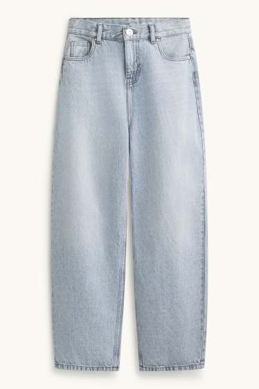 Bambine - Barrel jeans - azzurro