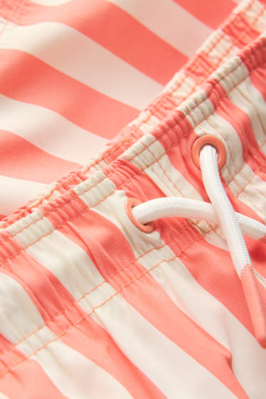 Children Boys - Swim shorts - striped - light red