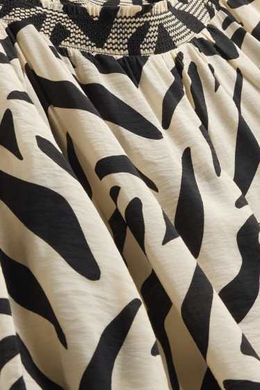 Femmes - Robe - à motif - noir / beige