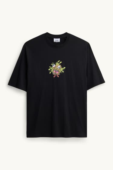 Herren - T-Shirt - Relaxed Fit - SpongeBob Schwammkopf - schwarz
