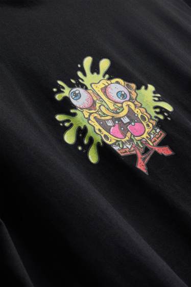 Herren - T-Shirt - Relaxed Fit - SpongeBob Schwammkopf - schwarz